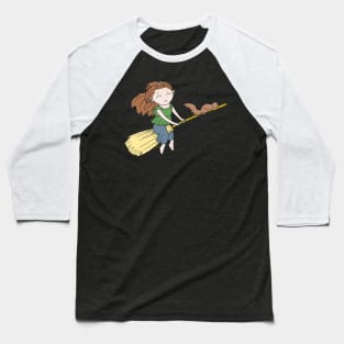 Broom Witch - by Jenn Atkins Baseball T-Shirt